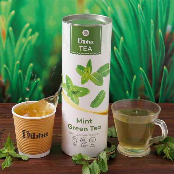 Mint Green Tea (Ready to Drink Instant Tea 7 Cups) - 21gm - Image 3
