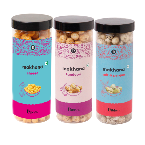 Makhana Pack Of 3 - Cheese Makhana, Salt and Pepper, Tandoori Makhana - 100g Each - Image 2