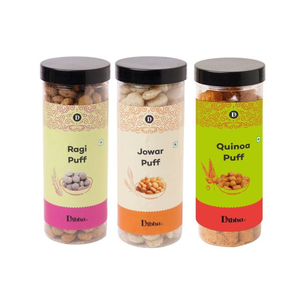 Puffs Pack Of 3 - Jowar, Quinoa, Ragi - Total 300g - Image 2