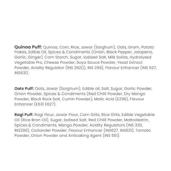 Puffs Pack Of 3 - Oats, Quinoa, Ragi - Total 300g - Image 7